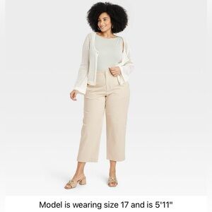 High-Rise Straight Ankle Chino Pants